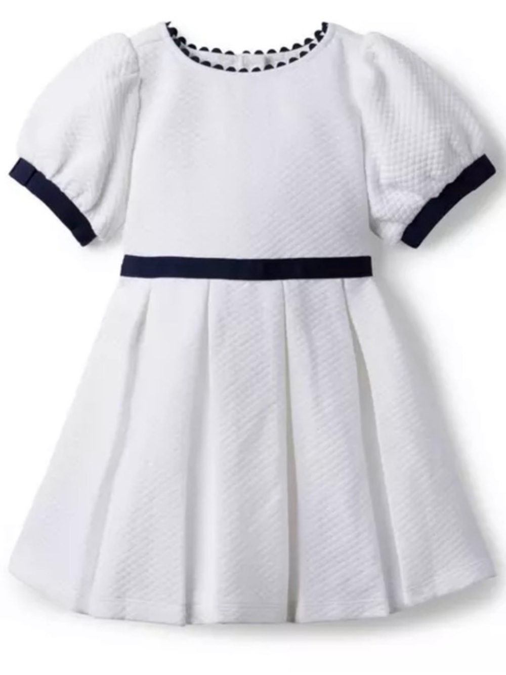 Janie and Jack Quilted Puff Sleeve Jacquard Dress baby girl 6 - 12 months